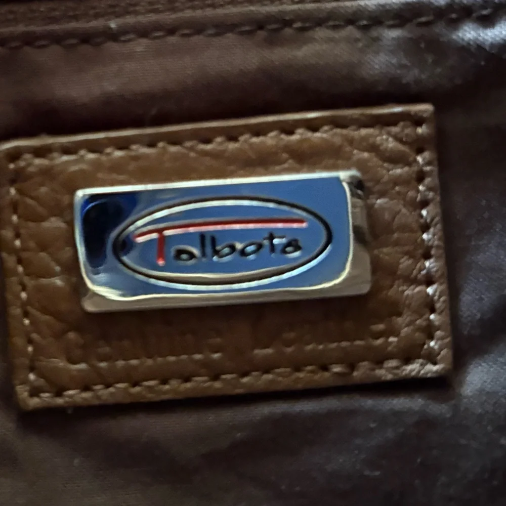 Talbots Brown Leather Boho Hobo Purse Bag Braided Detail